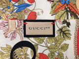 Gucci 100th Anniversary Double-sided Ivory & Red Silk Scarf Fw1225lzxdu