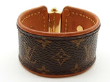 Louis Vuitton Save It Brown Monogram Leather Cuff Bracelet 6 In Do1025crde