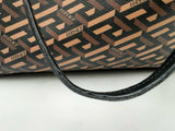 Versace La Greca Medusa Music Signature Shopper Tote Brown Aa0525wxzsa