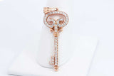 Approx. 0.4ctw Diamond Key Pendant In 14k Rose Gold 3.1 Grams Eb0125oxzdu