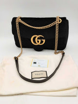 Gucci Gg Black Velvet Marmont Shoulder Bag Eb0424wxzsa