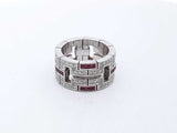 Cartier Le Baiser Du Dragon 18k White Gold Diamond Ruby Ring Size 7 Lh1223wxzxde