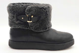 Ugg Classic Berge Black Leather Boots Size 8 Eb1025pxde