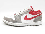 Nike Air Jordan 1 Low Se Sneakers - White, Light Smoke Grey, Gym Red Size 7.5 Fw0526wzdu