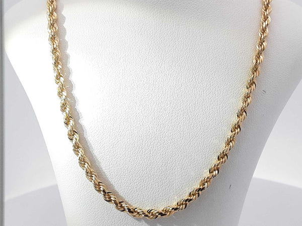 14k Yellow Gold 17.3 Grams Solid Rope Chain 21 Inches Aa0825irzsa