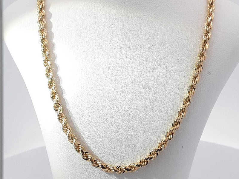 14k Yellow Gold 17.3 Grams Solid Rope Chain 21 Inches Aa0825irzsa