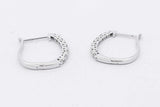 0.16cttw Diamond 14k White Gold Hoop Earrings 2.6 Grams Eb0626lexsa