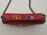 Louis Vuitton New Wave Chain Mm Red Handbag Aa0326ezxsa