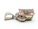 Peach Pink Tourmaline 14k White Gold 5.3g Pendant Do0126orxde