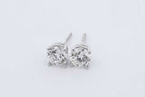 1.2cttw Diamond Stud Screwback Earrings In 14k White Gold 0.8 Grams Eb0626erxdu