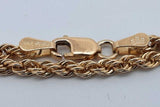 14k Yellow Gold Rope Chain Necklace 12.2 Grams 25.5 Inch Eb0526erxsa