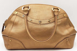 Mcm Gold Metallic Leather Top Handle Satchel Bag Eb0726lordu