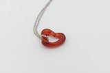 Tiffany & Co. Carnelian Open Heart Pendant Necklace 1.5 Grams 16 Inch Eb0926crsa