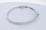 0.33ctw Diamond Hinged Bangle Bracelet In 14k White Gold 13.9 Grams Eb0926llrxde