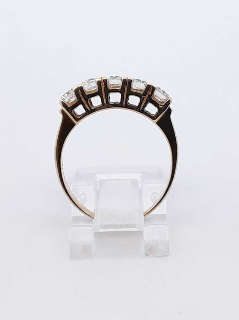 0.75 Cttw Five Stone Diamond & 14k Yellow Gold Ring 3.4 Grams Size 6 Fw0625ozxdu