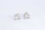 3ctw Lab Grown Heart Shape Diamond Stud Earrings 14k White Gold 2.2g Eb0624ewrdu