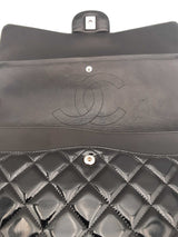 Chanel Classic Maxi Black Quilted Patent Leather Double Flap Bag Sd0825wzxzsa