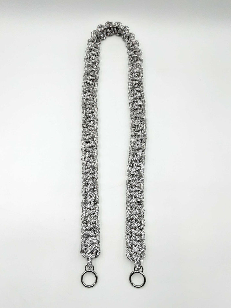Panoptic Silver Rhinestone Crossbody Bag Strap Fw1224wsde