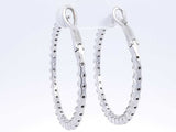 Approx. 2.48ctw Diamond Hoop Earrings In 14k White Gold 11.2 Grams Eb1124lxxzsa