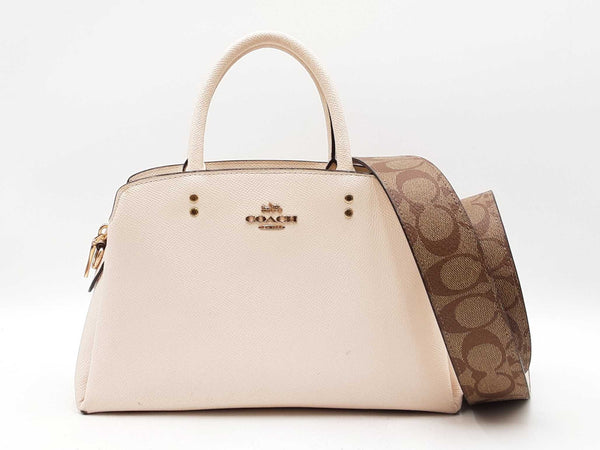 Coach Mini Lillie Carryall Handbag In Ivory Crossgrain Leather Fw0125oxdu