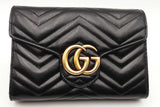 Gucci Matelasse Chevron Quilted Leather Gg Marmont Wallet With Chain Eb0626wexsa