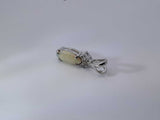 Diamond & Opal Art Deco Style Pendant In 14k White Gold 1.7 Grams Fw0426lxzdu