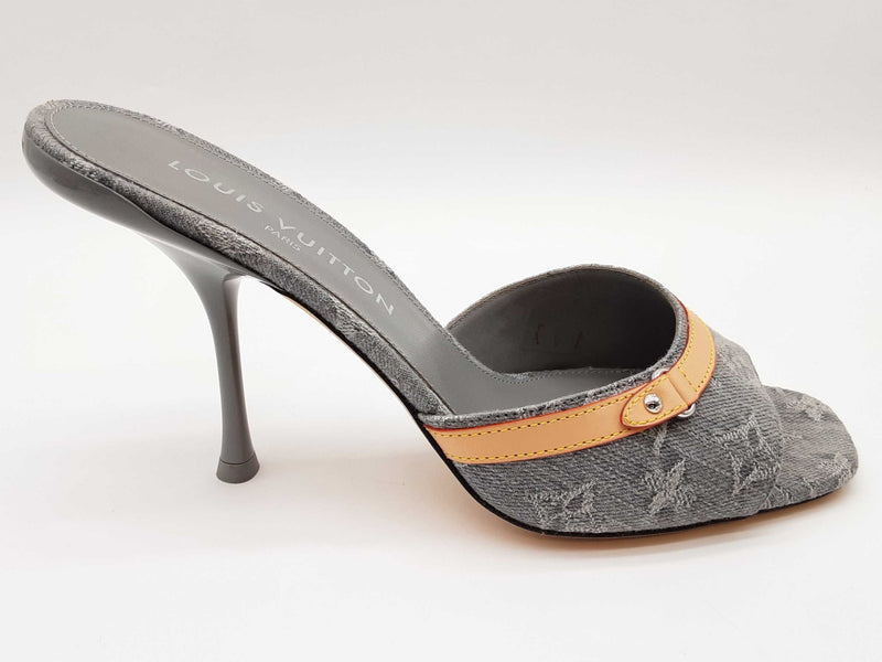 Louis Vuitton 6 Am Mule Gray Monogram Denim Heels Size Eu 40 Do0725wxzde