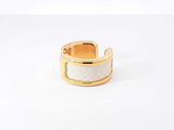 Hermès Olympe Gold-tone & Ecru Epsom Leather Ear Cuff Fw0926lxzdu
