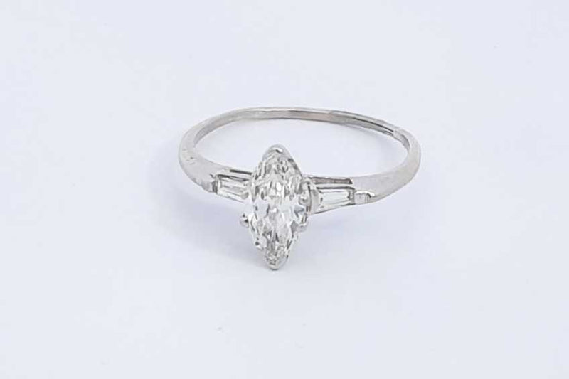 1ctw Marquis Diamond Ring In 14k White Gold 2 Grams Size 8.5 Eb0325lexzsa