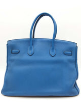 Hermes Birkin 35 Mykonos Blue Togo Gold Hardware Handbag Do1125crxzde