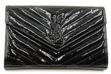 Yves Saint Laurent Patent Leather Cassandre Envelope Chain Wallet Eb1125rxzdu