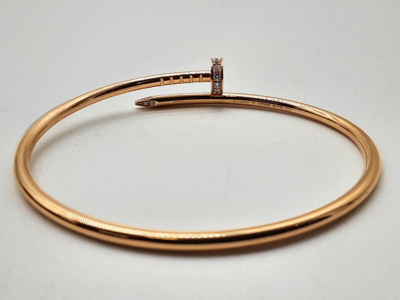 Cartier Juste Un Clou Small 18k Rose Gold Diamond Bangle 16 Do0824oexzde