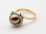 Multicolor Iridescent Gray Pearl 18k Yellow Gold 5.3g Ring Size 8 Do0526pixde
