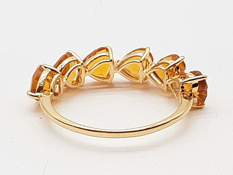 Heart Cut Synthetic Citrines 18k Yellow Gold 1.7g Ring Size 7 Do0825erde