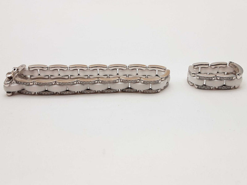 Chanel Ultra Diamonds 18k White Gold White Ceramic 39.4g Ensemble Do0725pwxzde