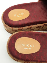 Gucci Gg Monogram Canvas Angelina Platform Sandals Size 39 Eb0226lrxsa