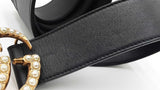 Gucci Marmont Double G Pearl 40mm Belt In Black Leather Size 42 Fw0926lordu