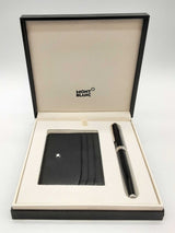 Montblanc Black Leather Card Holder And Pen Set Do0125oxzde