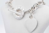 Tiffany & Co. Sterling Silver Heart Tag Toggle Necklace 15.5 Inch Eb0926oxzsa