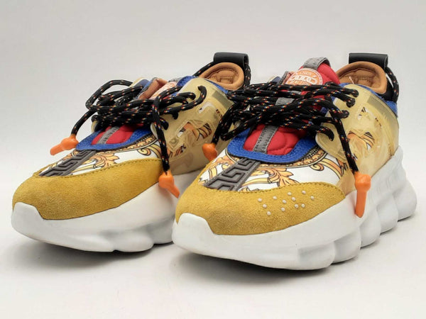 Versace Chain Reaction Gold Barocco Multi-color Shoes Size 38 Aa1125lzxsa