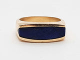 14k Yellow Gold 4.4g Lapis Lazuli Inlay Ring Size 3.25 Do0125oxzde