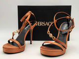 Versace Medusa '95 Satin Sandals 115 Mm Brown Size 37 Aa0825lzxsa