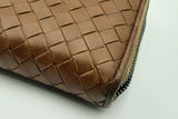 Bottega Veneta Brown Intrecciato Leather Zip Around Wallet Eb1124lxzsa