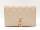 Yves Saint Laurent Becky Shoulder Bag In Beige Quilted Leather Fw1225ixzdu