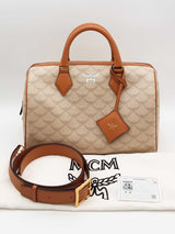Mcm Monogram Canvas Ella Lauretos Boston Bag Eb0626oxzsa