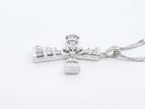 0.48 Cttw Diamond & 14k White Gold Cross Necklace 5.3 Gram 18.5 Inch Fw0425wrxdu