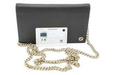 Gucci Black Leather Betty Chain Wallet Eb1026lrxsa