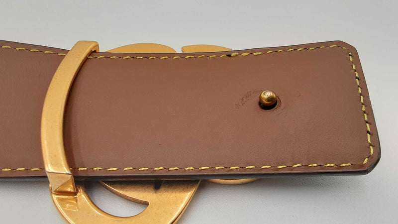 Louis Vuitton Reversible Black & Brown Leather Belt & Dynasty Buckle Fw1124lxzdu