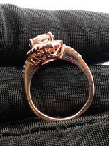 Morganite & Diamond Halo Ring In 10k Rose Gold 2.8 Grams Size 4.5 Fw0326lcrdu