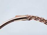 0.69 Cttw Diamond Bangle Bracelet In 14k Rose Gold 8.7 Grams 6 Inch Fw0426rpxdu